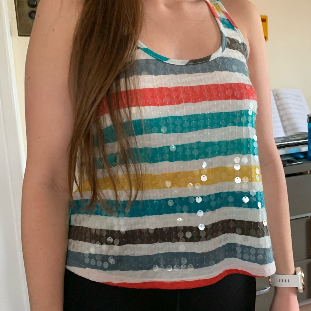 Tank top with sequin detail